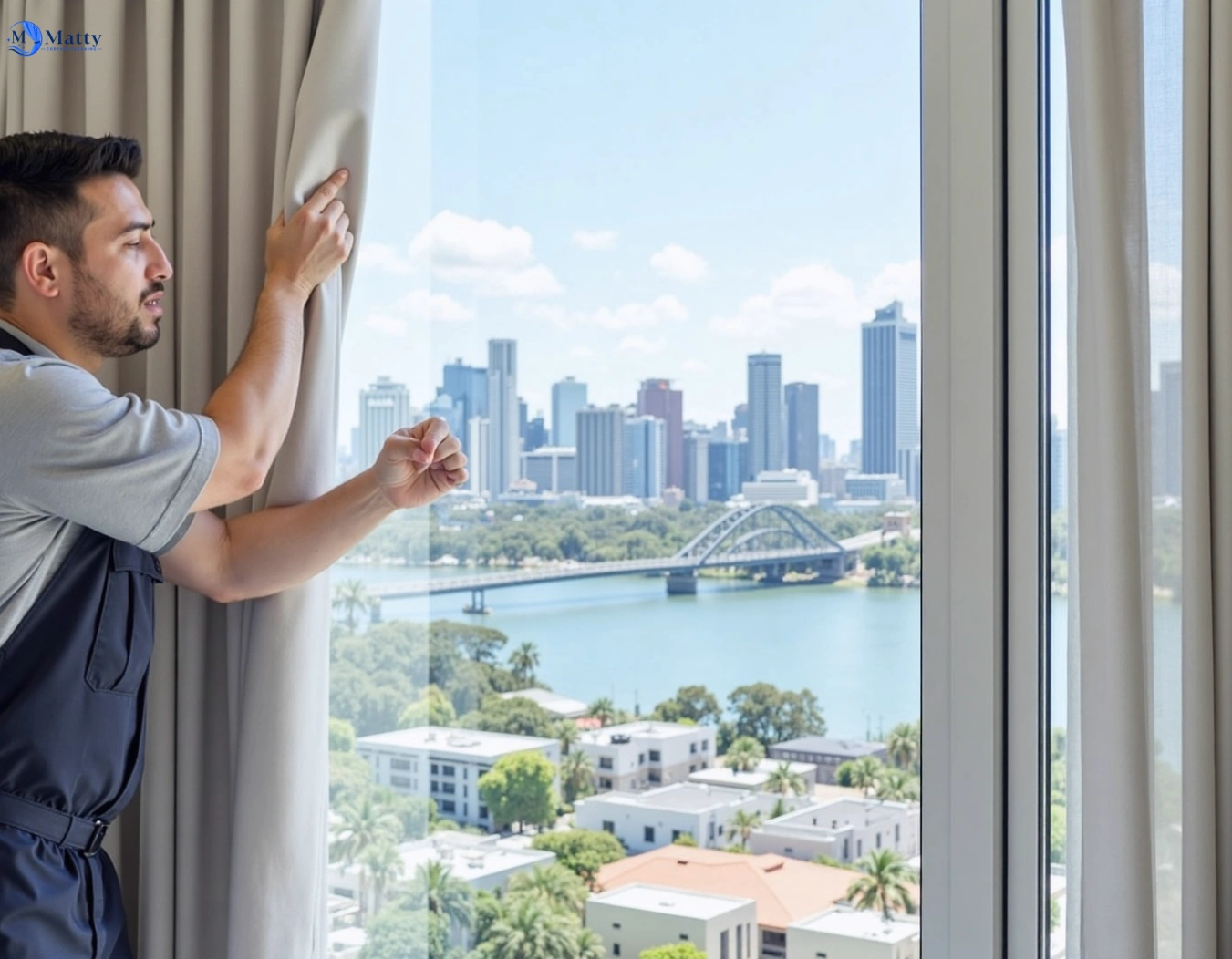 Professional curtain steam cleaning service stafford-heights QLD by Matty Curtain Cleaning
