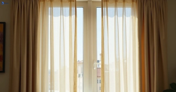 Dull dusty drapes in stafford-heights before professional cleaning